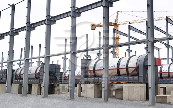 薯渣烘干機(jī)生產(chǎn)線安裝現(xiàn)場